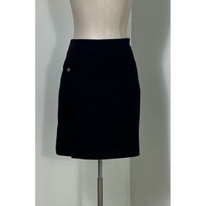 J. McLAUGHLIN Skirt Black Textured A-Line Straight Pencil Lined Career‎ Size 6
